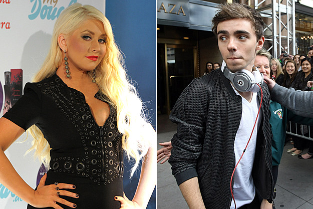 Christina Aguilera the Wanted Nathan Sykes Christina Aguilera, Nathan Sykes of the Wanted
