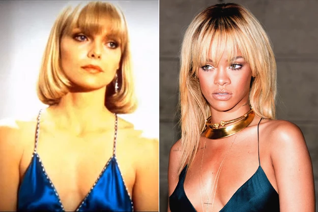 Michelle Pfeiffer in 'Scarface,' Rihanna Michelle Pfeiffer in 'Scarface,' Rihanna
