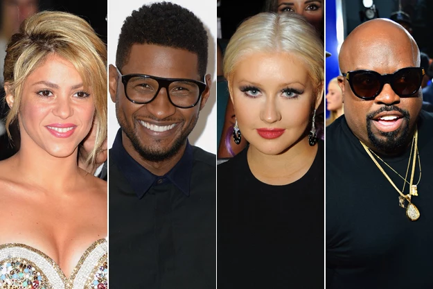 Voice Coaches Shakira Usher Christina Aguilera Cee Lo Green