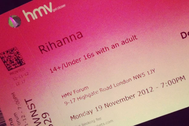 Rihanna HMV Ticket London Rihanna HMV Ticket London