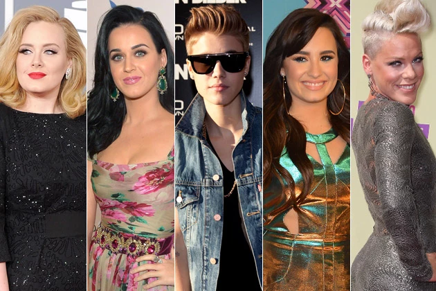 Adele Katy Perry Justin Bieber Demi Lovato Pink Adele Katy Perry Justin Bieber Demi Lovato Pink
