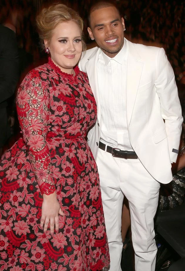 Adele Chris Brown Grammys Adele Chris Brown Grammys