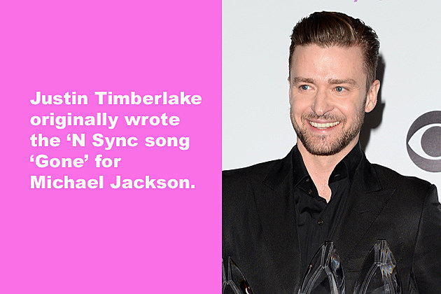 JT MJ Justin Timberlake originally wrote the N Sync song 'Gone' for Michael Jackson.